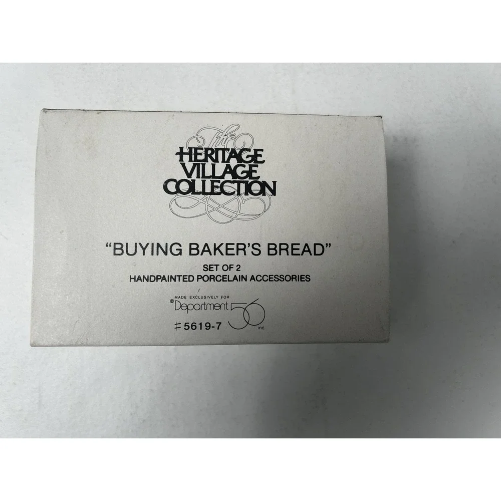 Department 56 BUYING BAKER'S BREAD Set of 2 Alpine Heritage Village 5619-7 Boxed